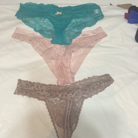 6 Pack Lace Thongs Lg Victoria Secrets & Pink & LOUNGERIE P - Picture 9 of 10